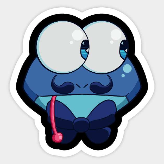 Mr. Blue Frog Sticker by KnightLineArt